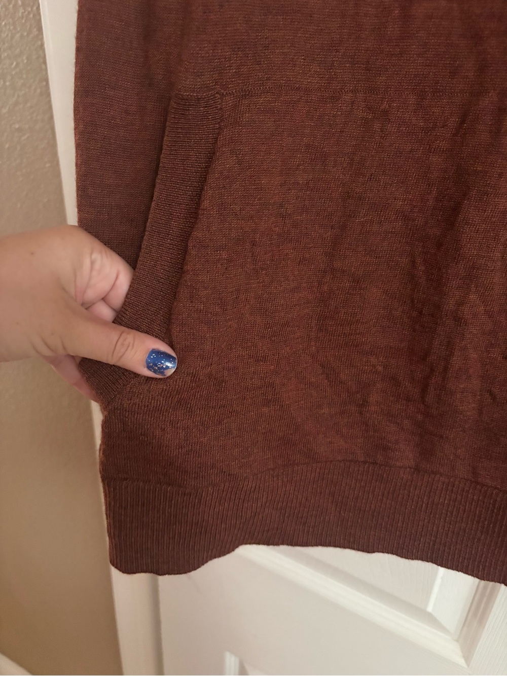 Artefact 100% merino wool hooded sweatshirt hoodie burnt orange comfy men's L - Picture 4 of 6